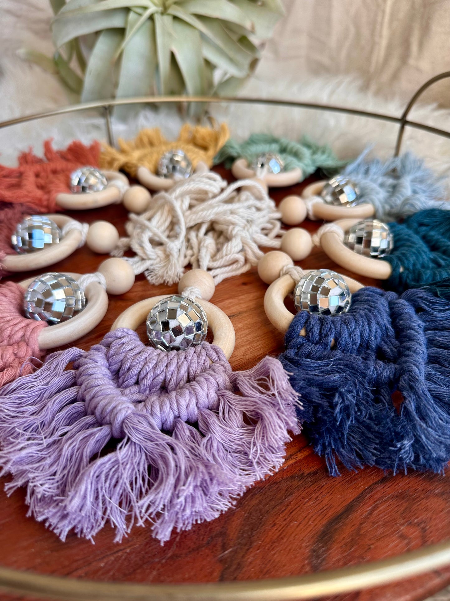 Macrame Disco Car Essential Oil Diffuser