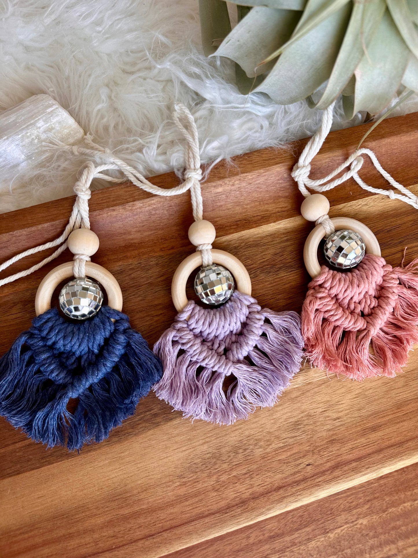 Macrame Disco Car Essential Oil Diffuser