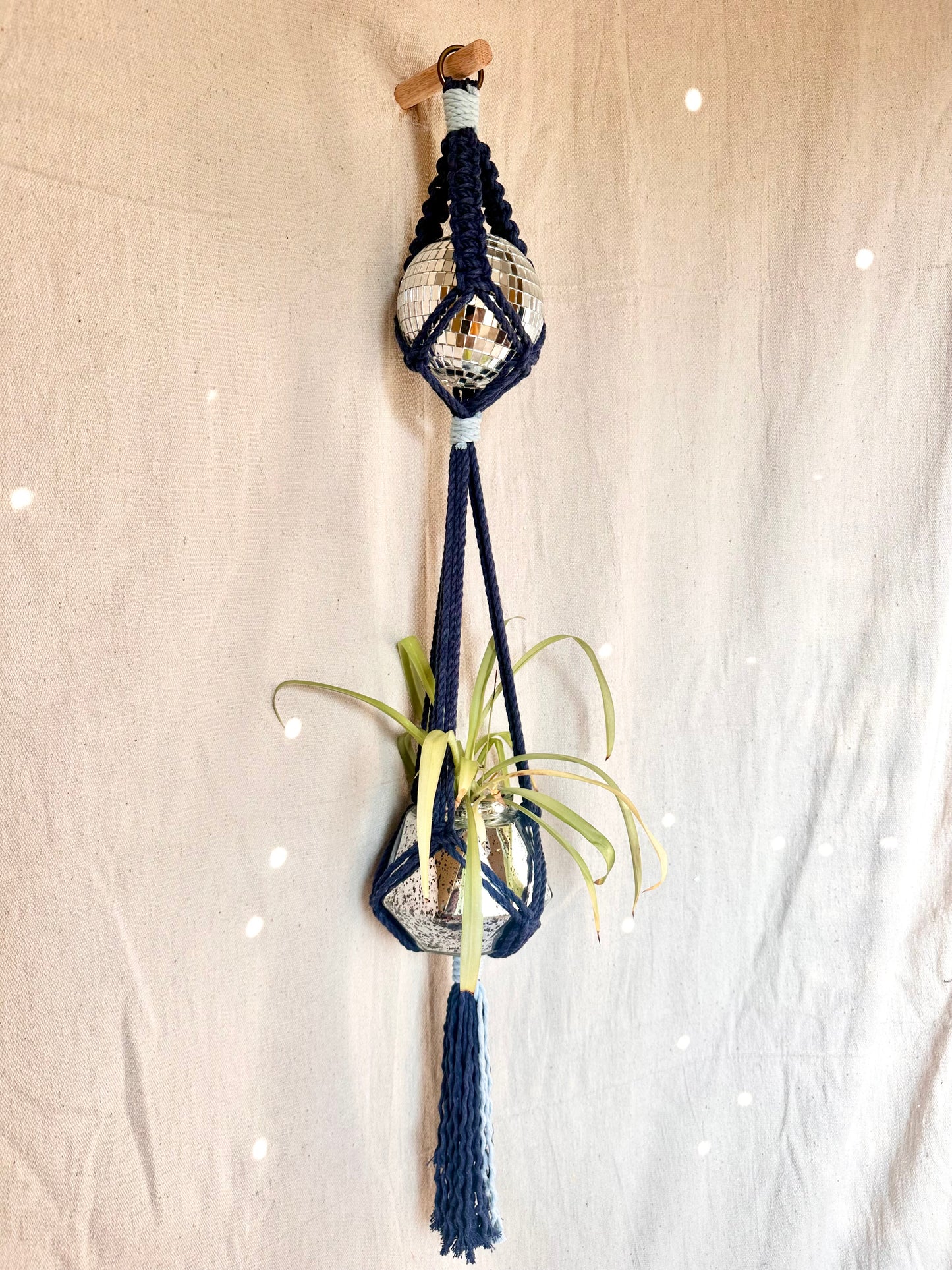 Disco ball Macrame Plant Hanger