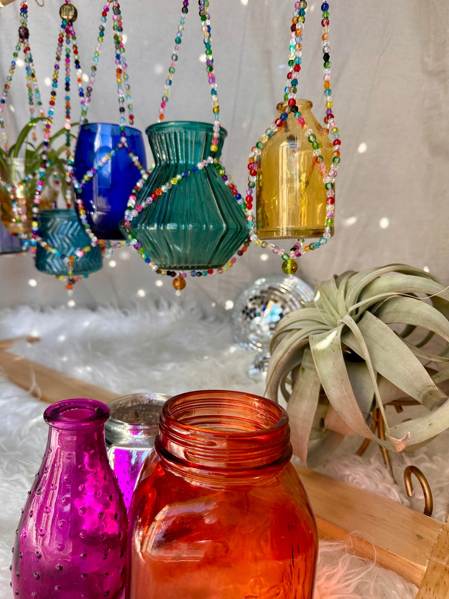 Glass Beaded Plant Propagation Hangers