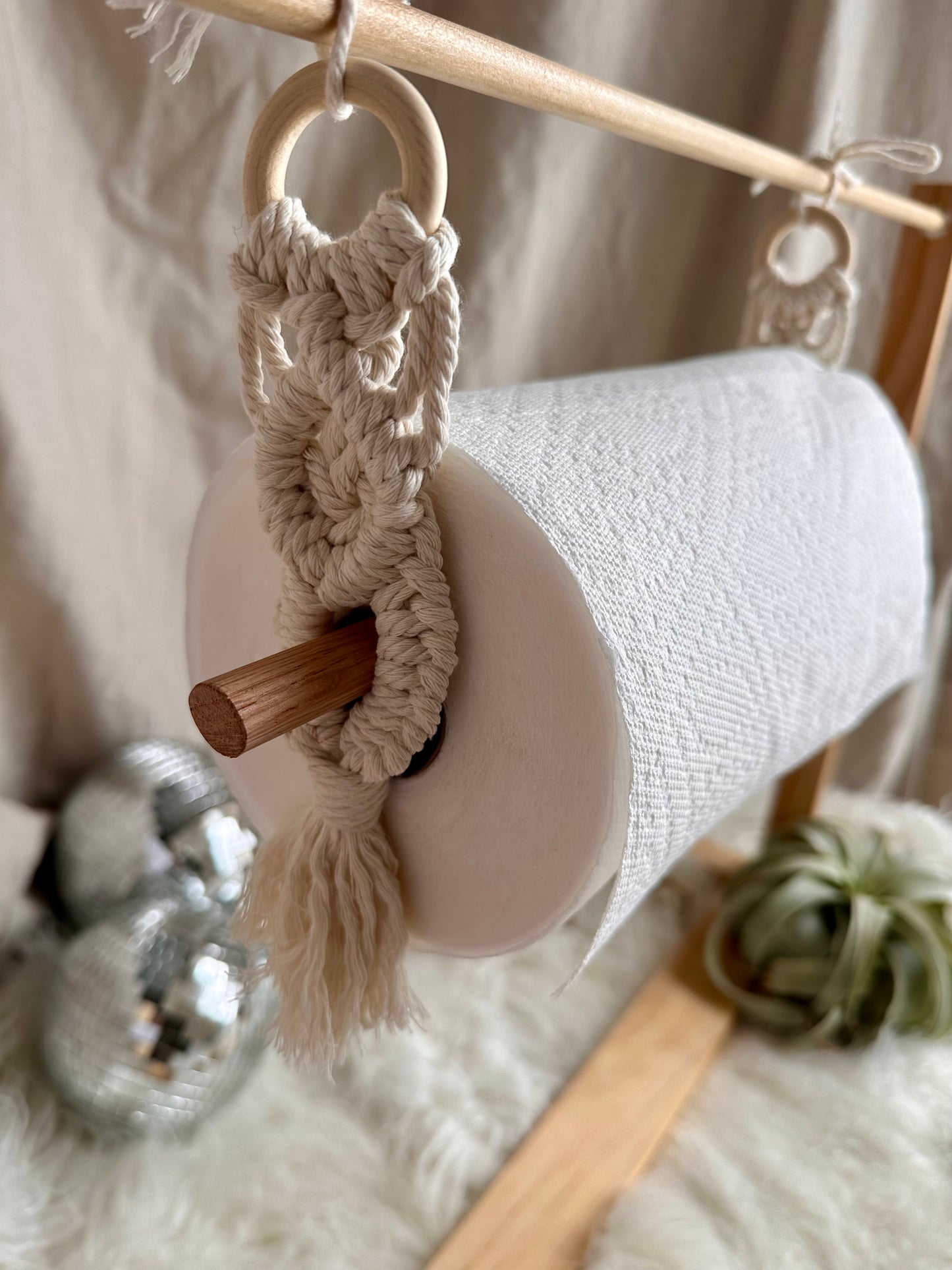 Macrame Paper Towel Holder