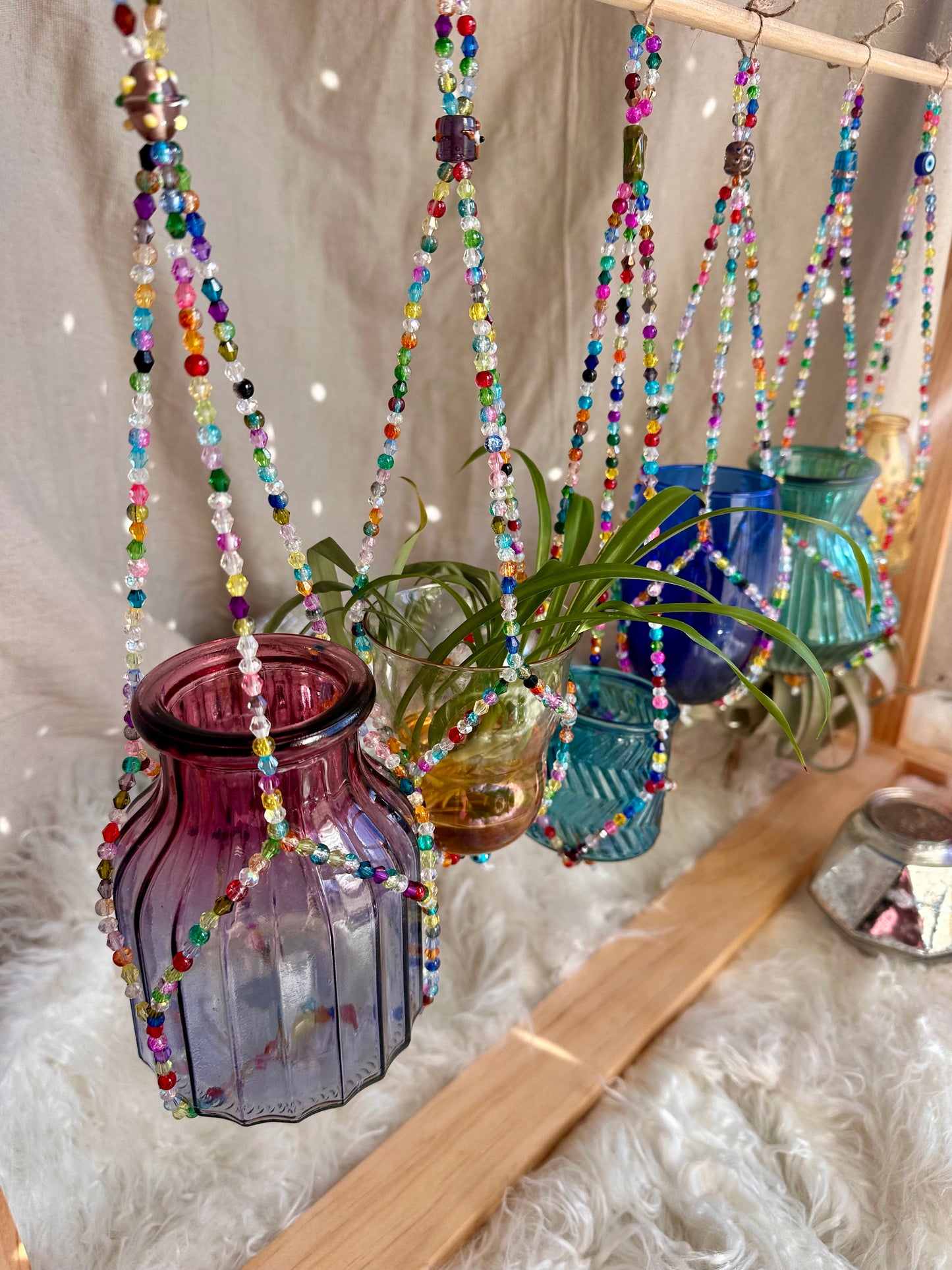 Glass Beaded Plant Propagation Hangers