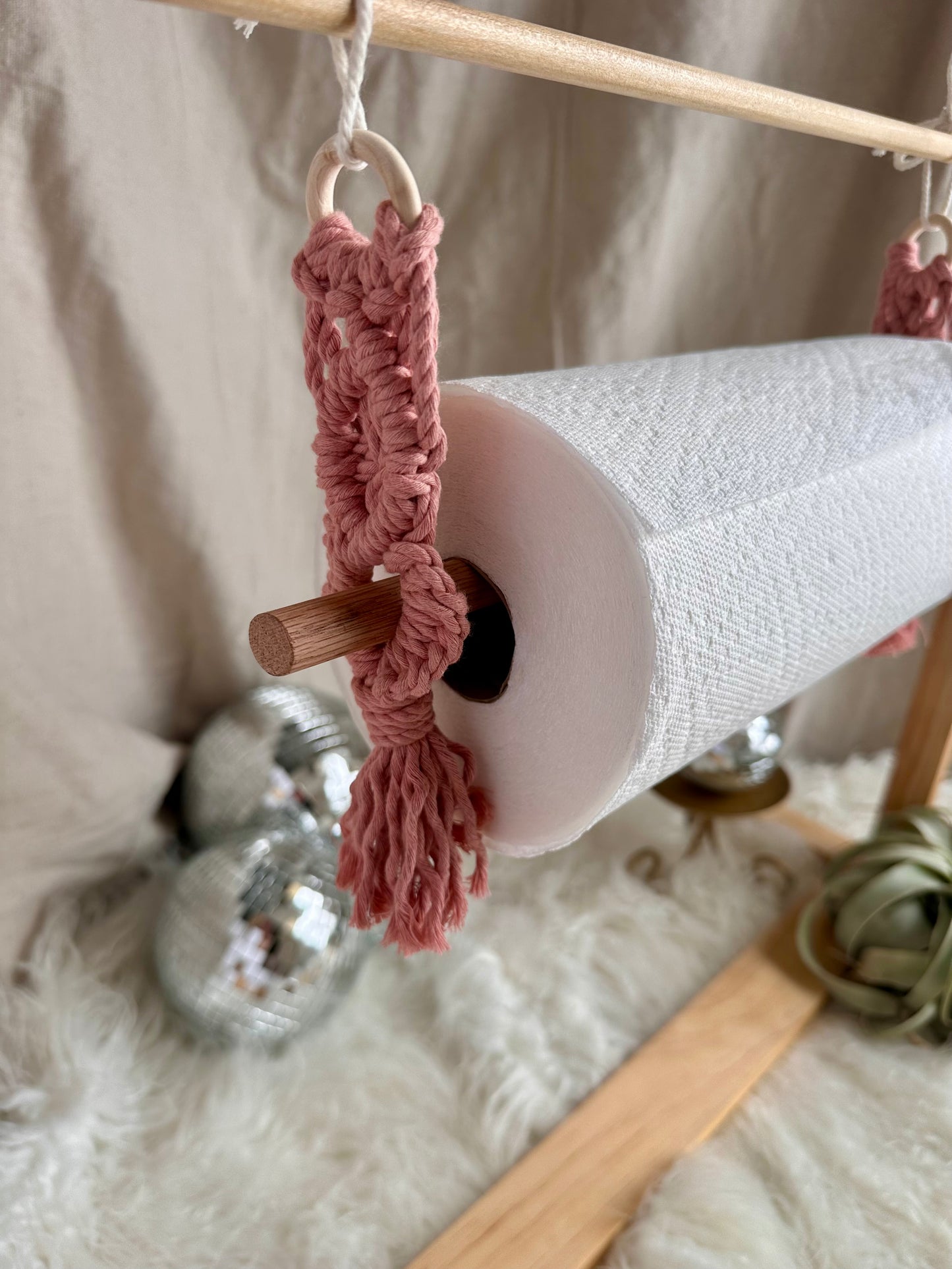 Macrame Paper Towel Holder
