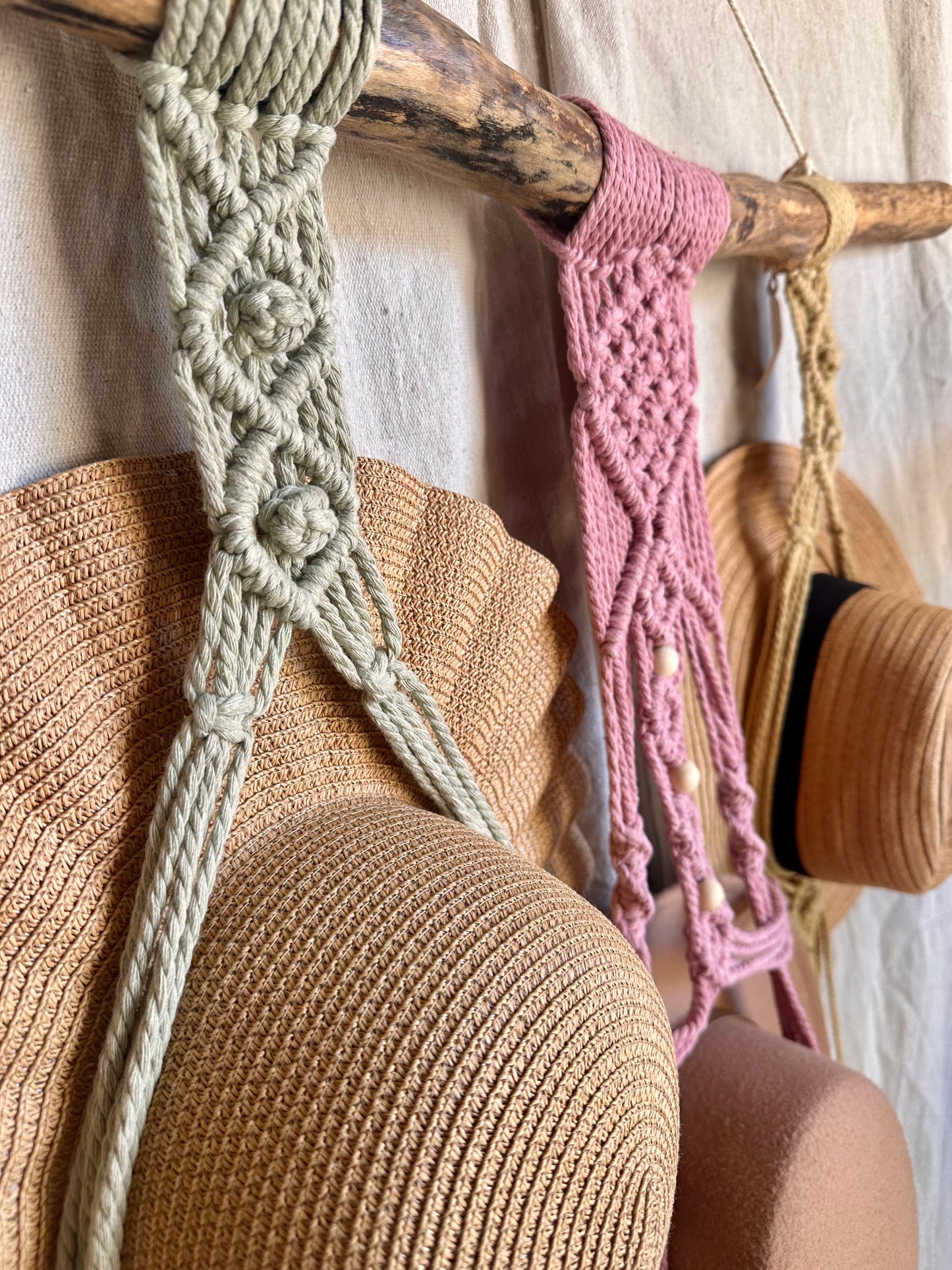ASTER | Three Tier Macrame Hat Hanger