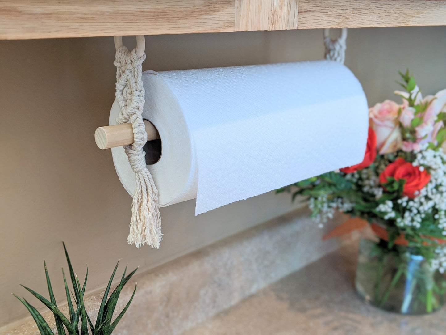 Macrame Paper Towel Holder