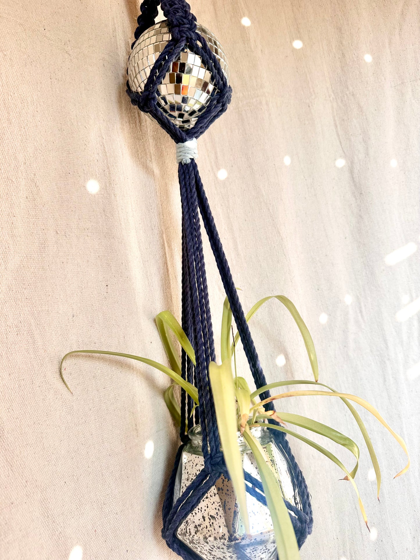 Disco ball Macrame Plant Hanger