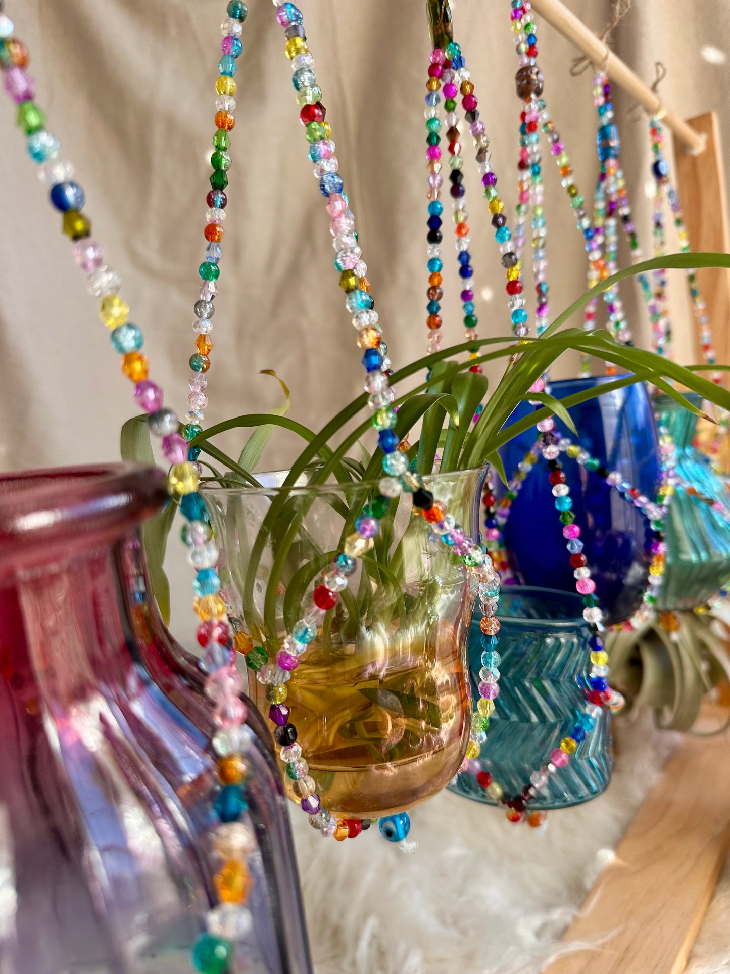 Glass Beaded Plant Propagation Hangers