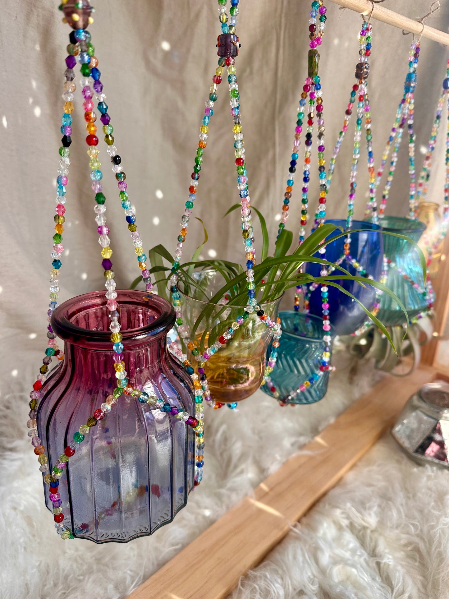 Glass Beaded Plant Propagation Hangers