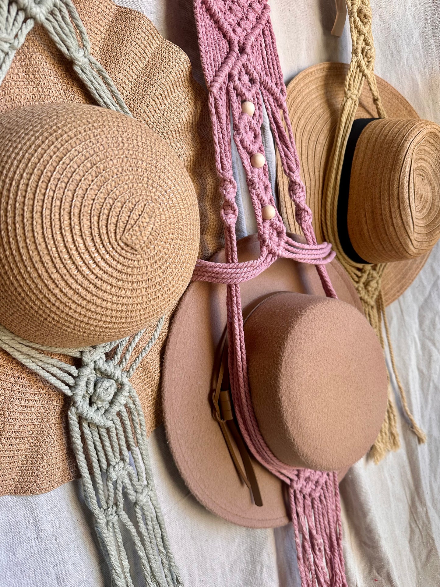 ASTER | Three Tier Macrame Hat Hanger