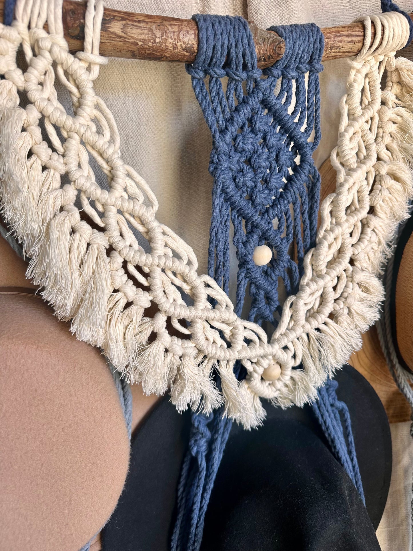 AMY | Three Tier Macrame Hat Hanger