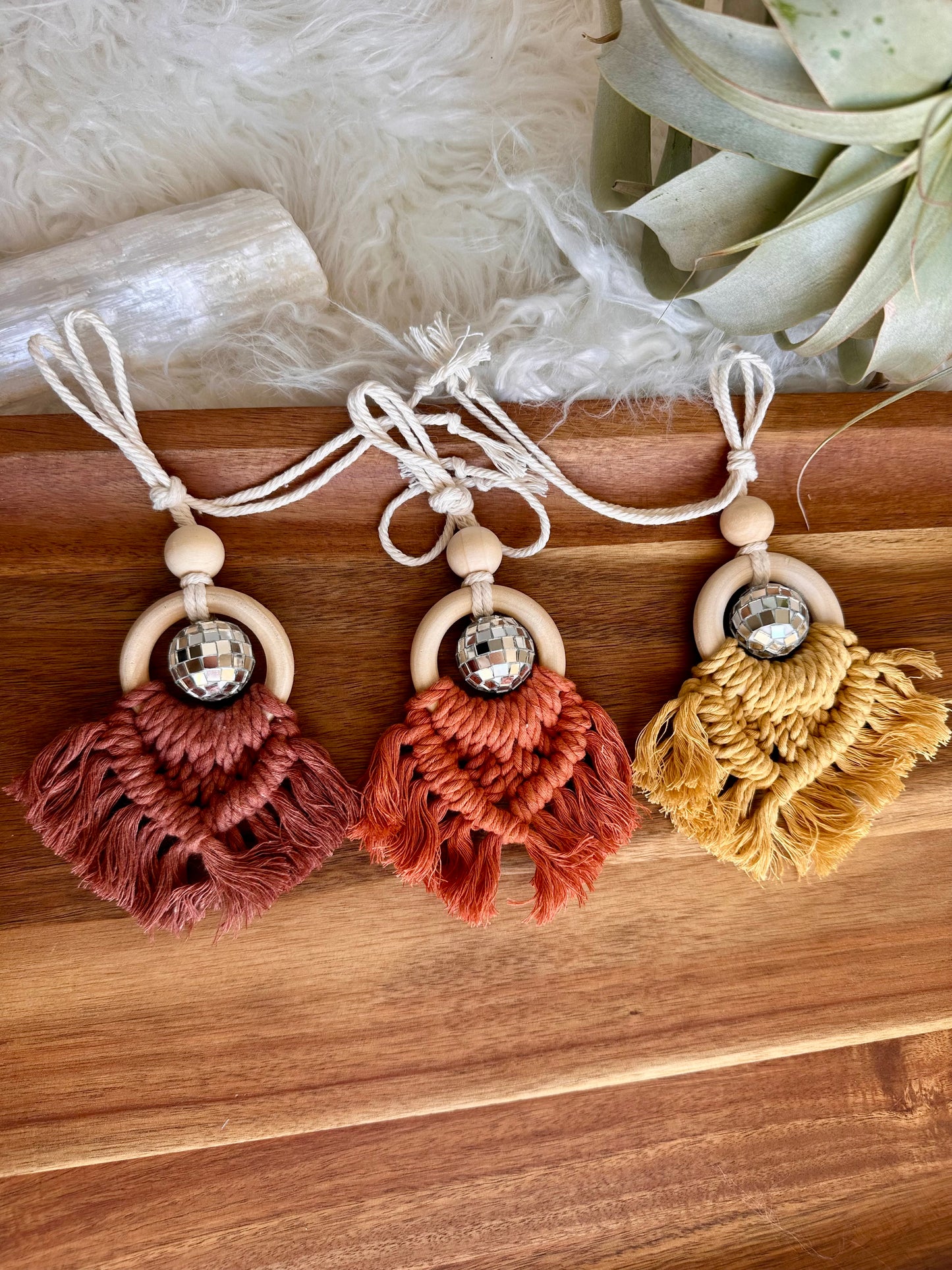 Macrame Disco Car Essential Oil Diffuser