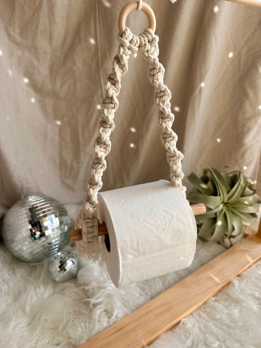 Macrame Toilet Paper and Hand Towel Holder