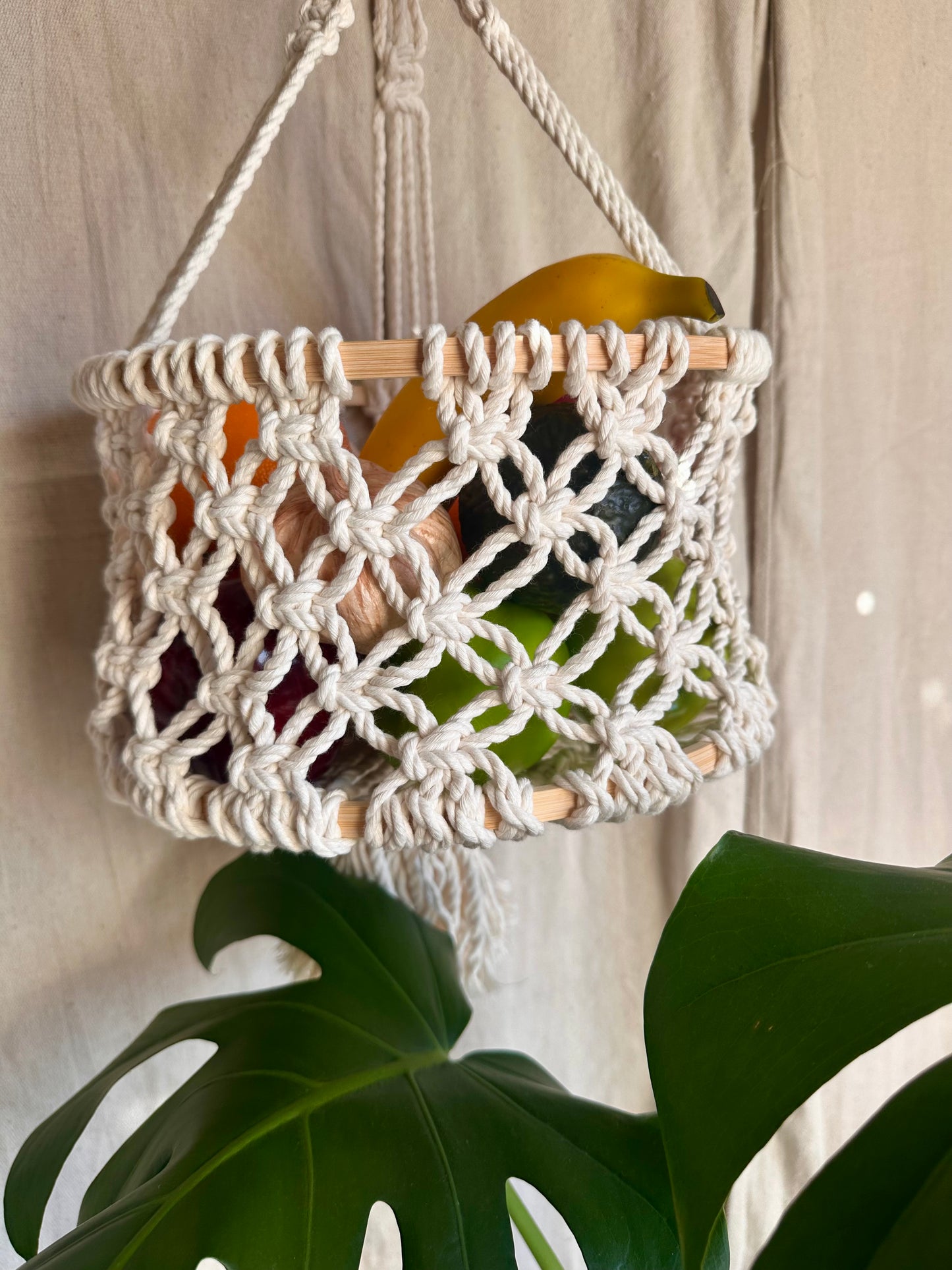 Macrame Hanging Fruit & Veggie Basket