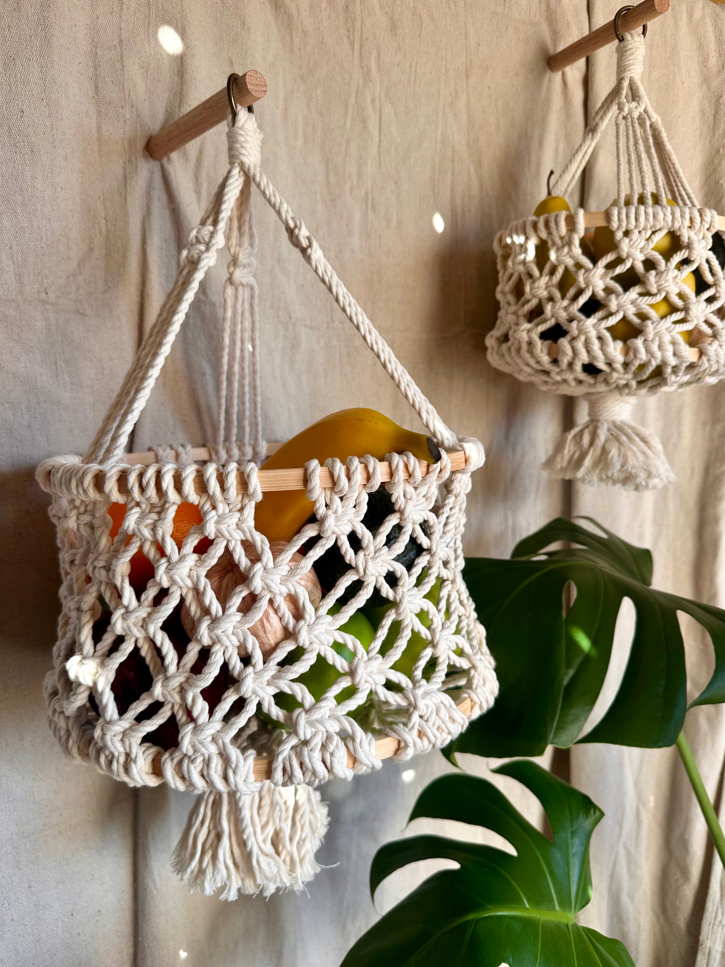 Macrame Hanging Fruit & Veggie Basket