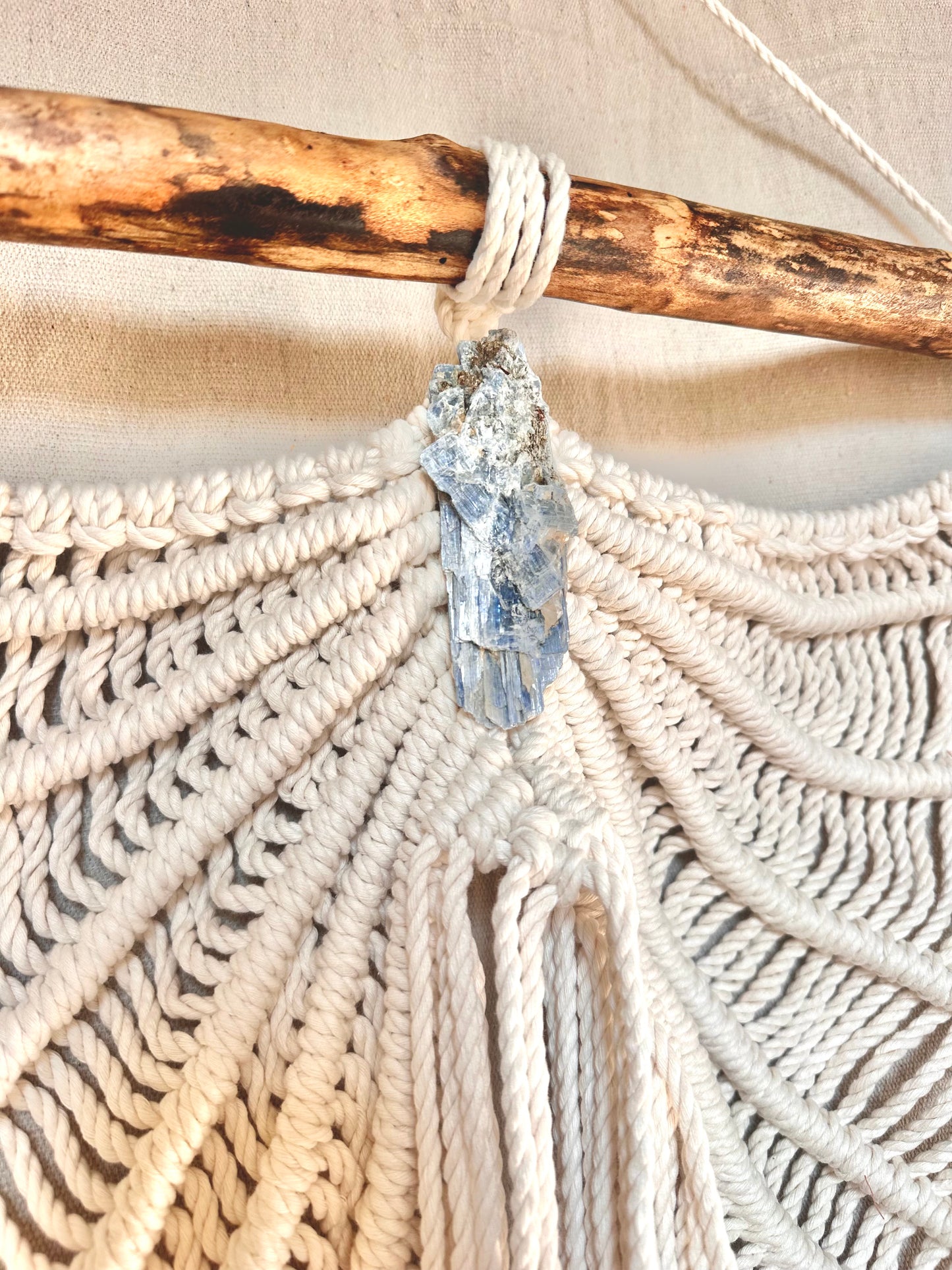 Macrame Angel Wings Wall Hanging with Crystal