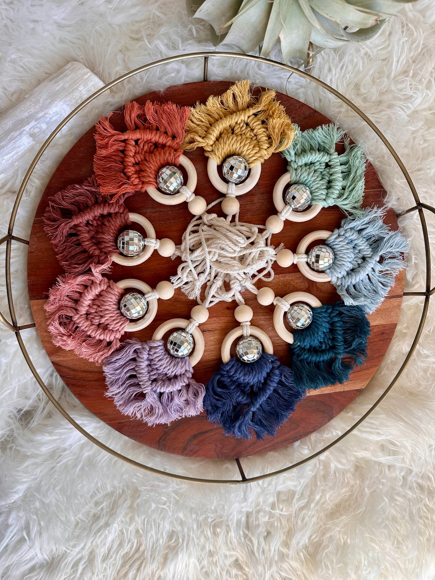 Macrame Disco Car Essential Oil Diffuser