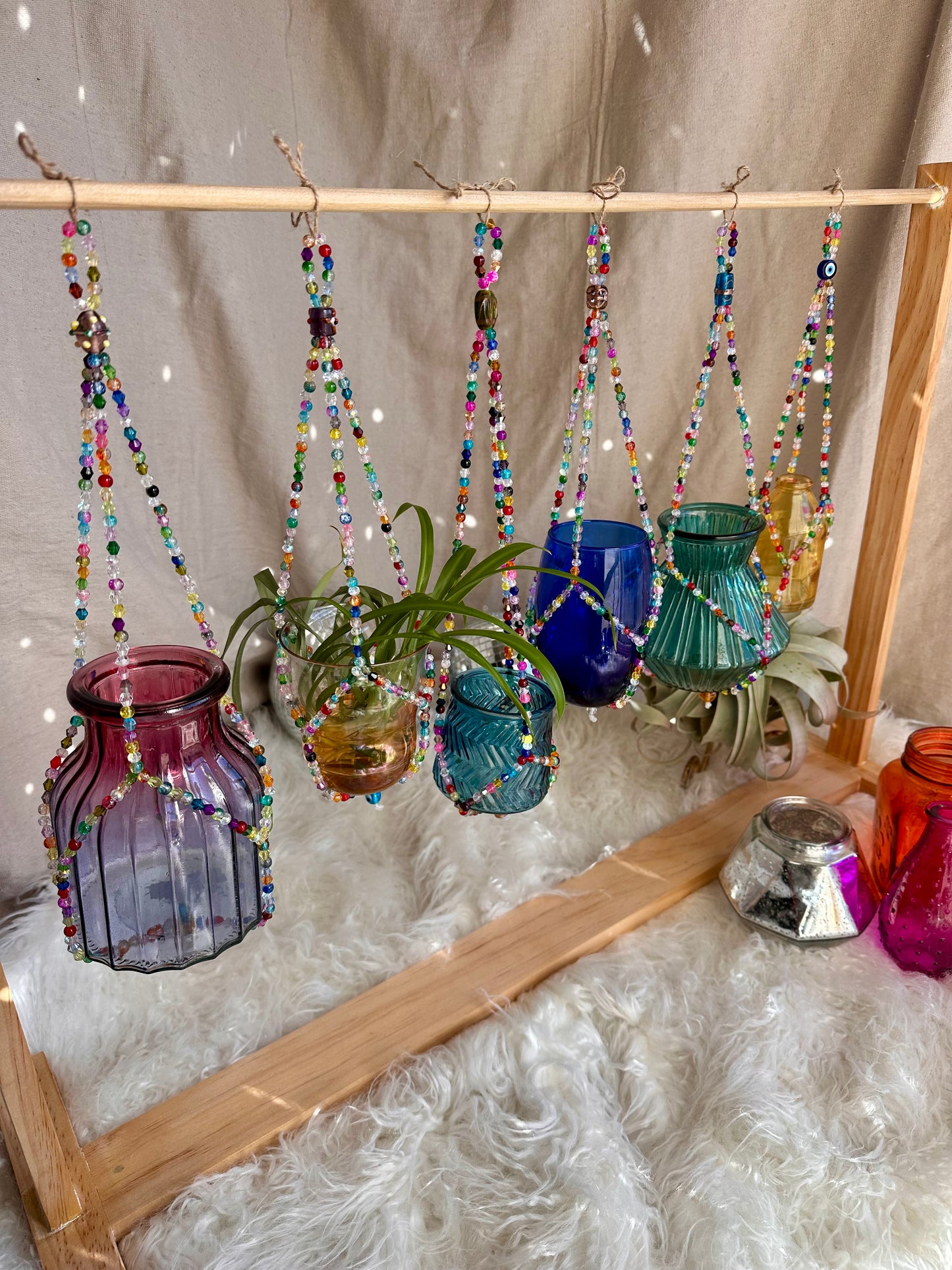 Glass Beaded Plant Propagation Hangers