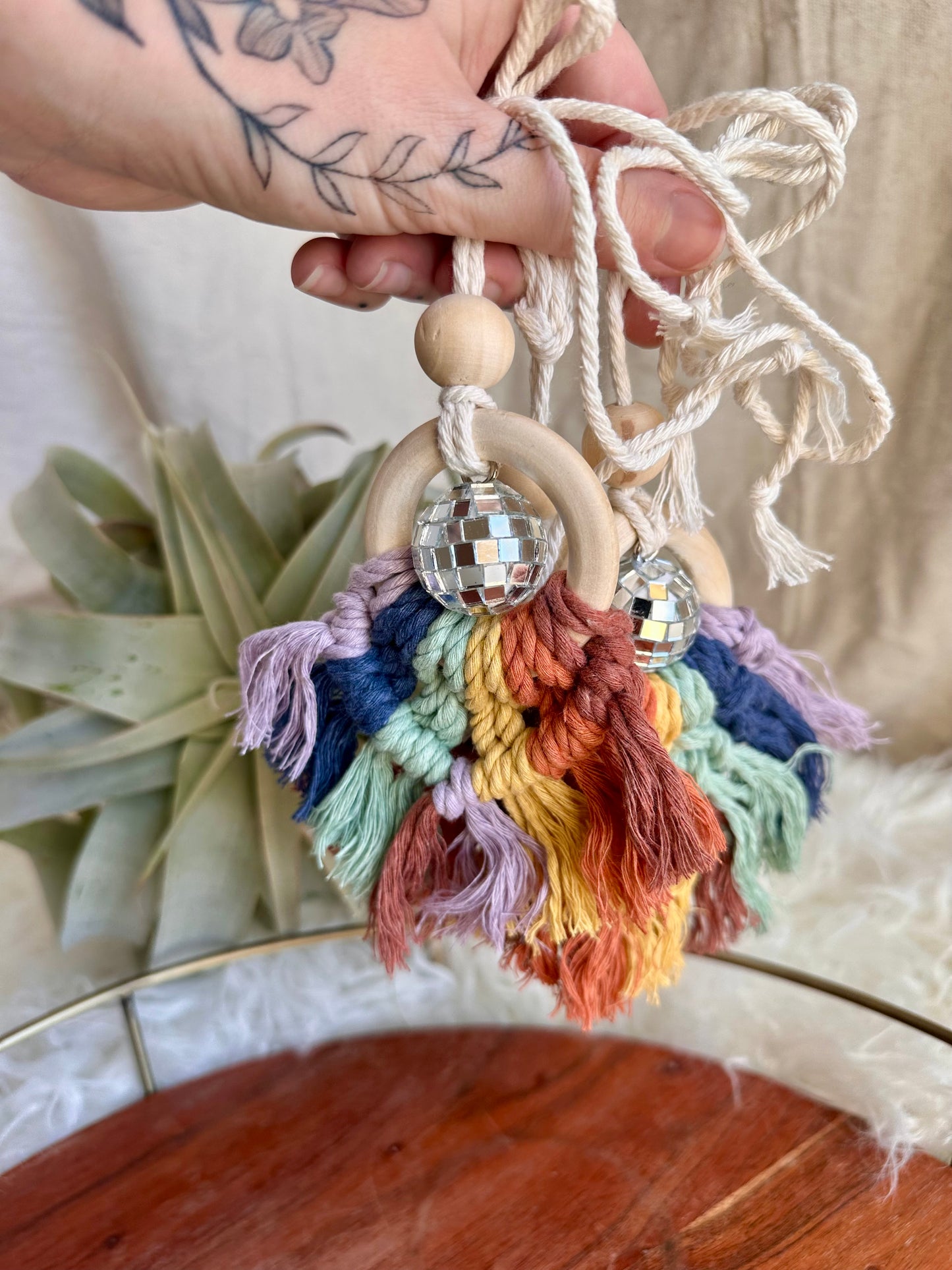 Macrame Disco Car Essential Oil Diffuser