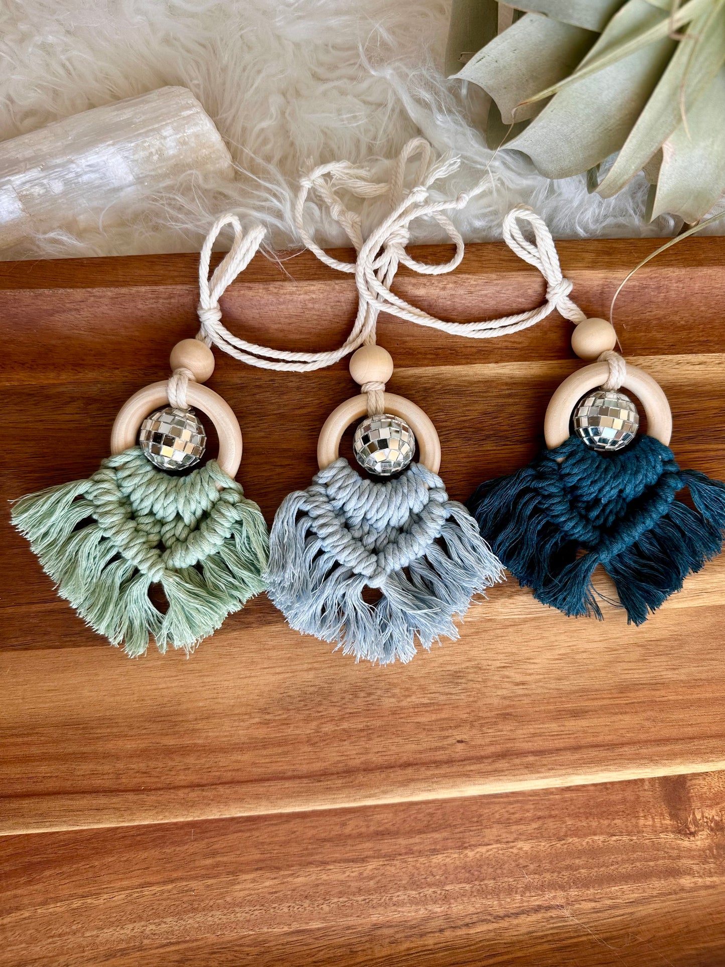 Macrame Disco Car Essential Oil Diffuser