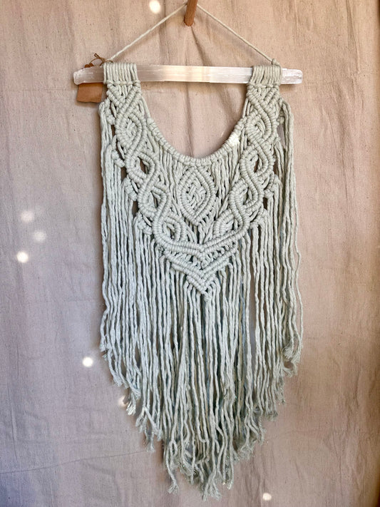 Selenite Wand Macrame Wall Hanging