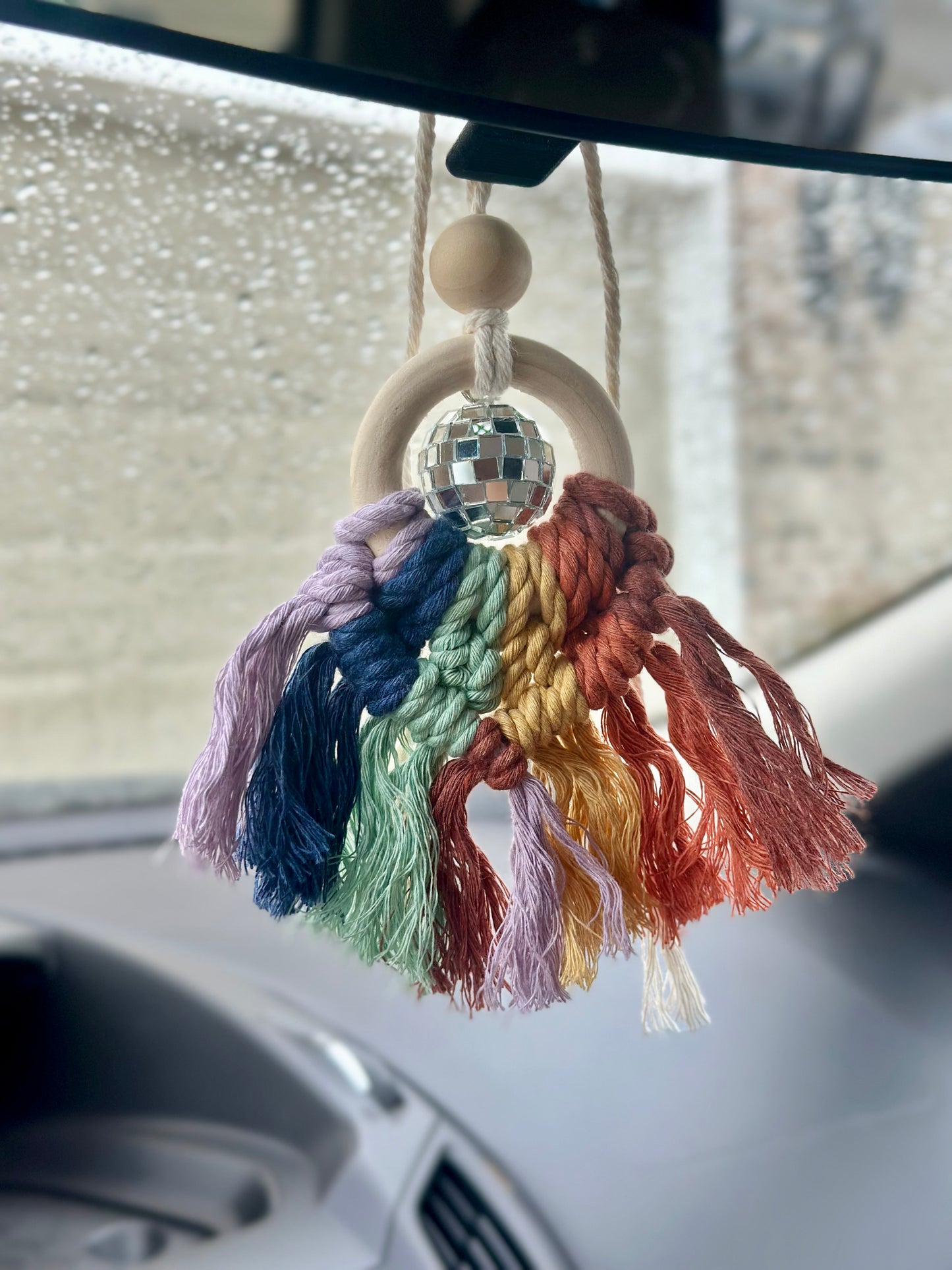 Macrame Disco Car Essential Oil Diffuser