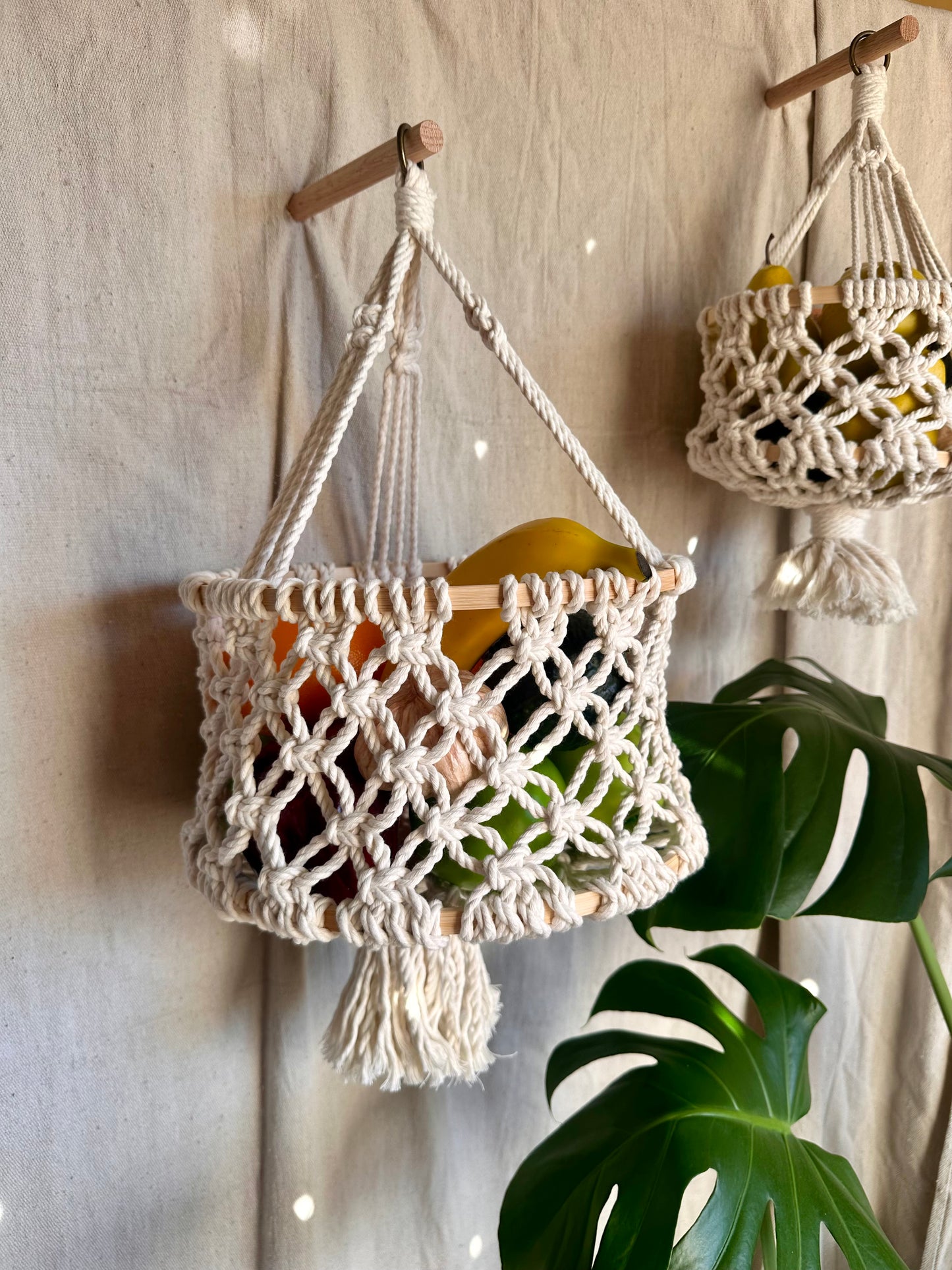 Macrame Hanging Fruit & Veggie Basket